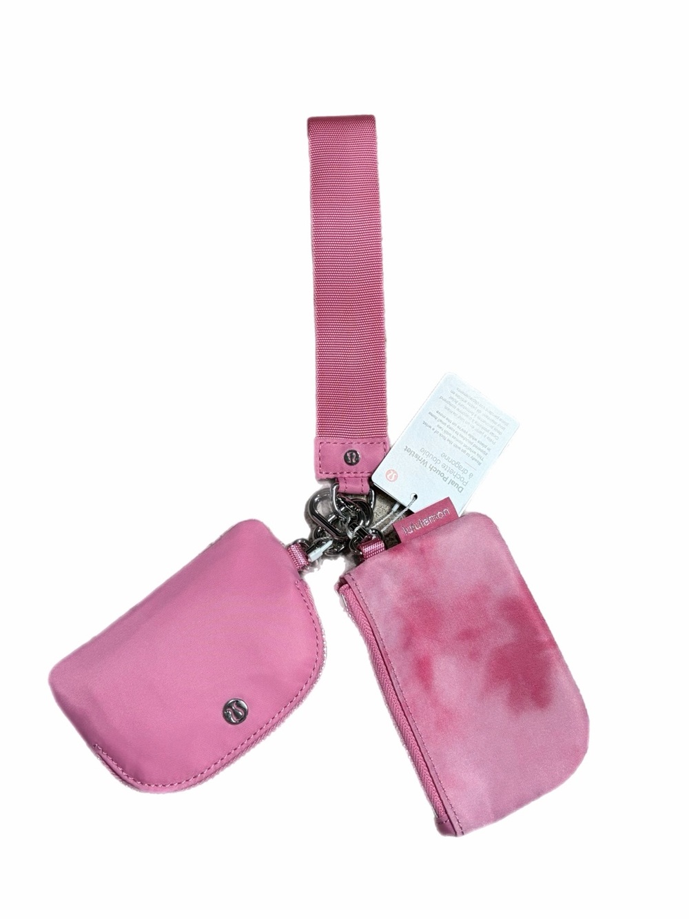 NWT Lululemon Dual Pouch Wristlet (Strawberry Multi/Candy Cloud/Silver) - Picture 2 of 9